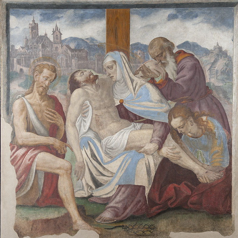 Compianto sul Cristo morto con san Giovanni Battista